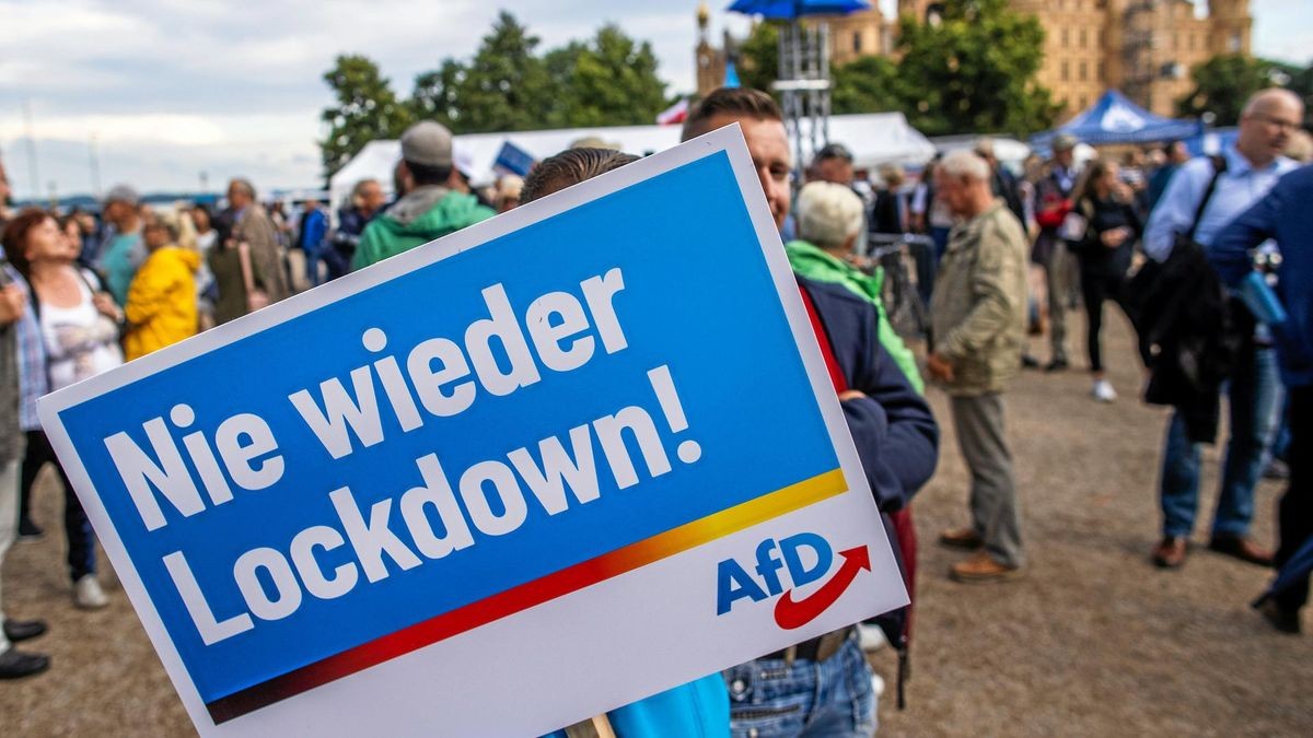 Mecklenburg-Vorpommern, Schwerin: AfD im Wahlkampf - Thema war meist die Corona-Pandemie. Erfolgreich war die rechte Partei vor allem in den Klima-Debatten.