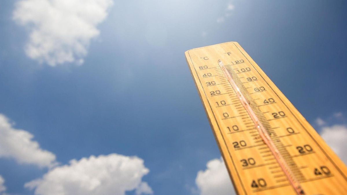 Ein Thermometer vor einem blauen Himmel: Was sind die Hitzerekorde in Deutschland?